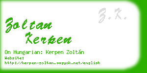 zoltan kerpen business card