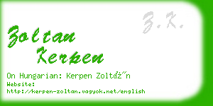 zoltan kerpen business card